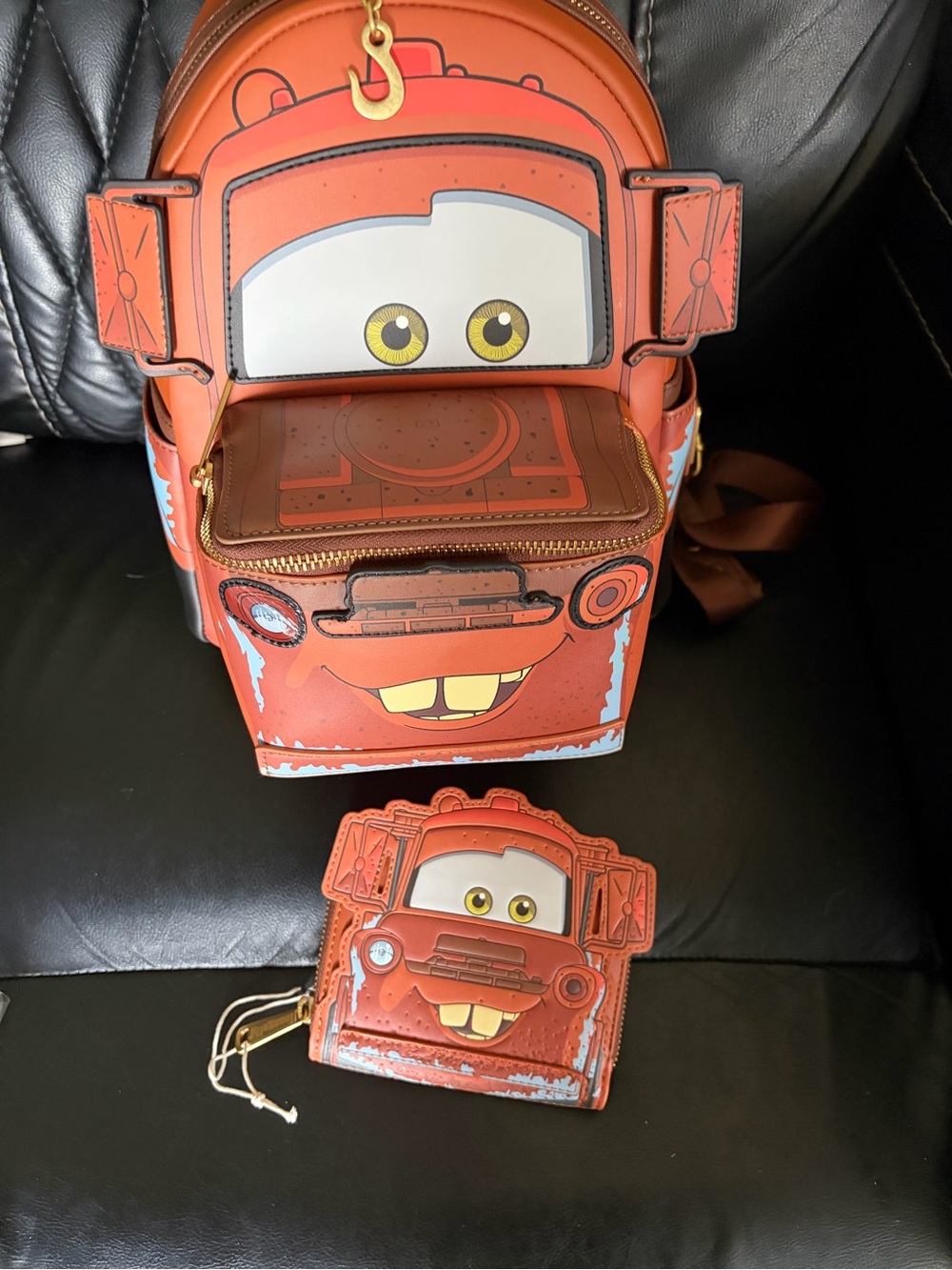 Loungefly Disney Pixar Cars Figural Mater Light-Up Mini Backpack & Wallet Set
